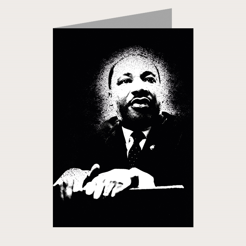 Faltkarte Martin Luther King Schwarz Weiss